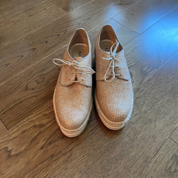 Chaussure sport chic en cuir et jute, semelle compensée - Picture 1 of 6